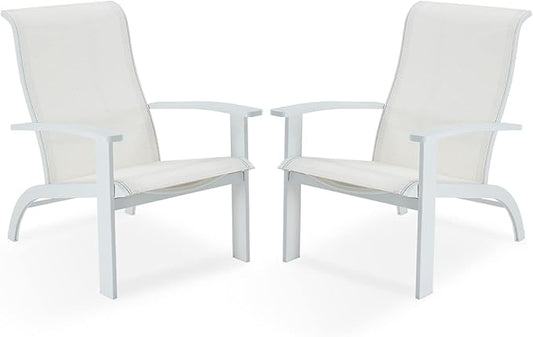 DIFY Patio Adirondack Chair Set of 2,Outdoor Adirondack Chair Weather Resistant for Backyard,Pool Deck and Beach,White