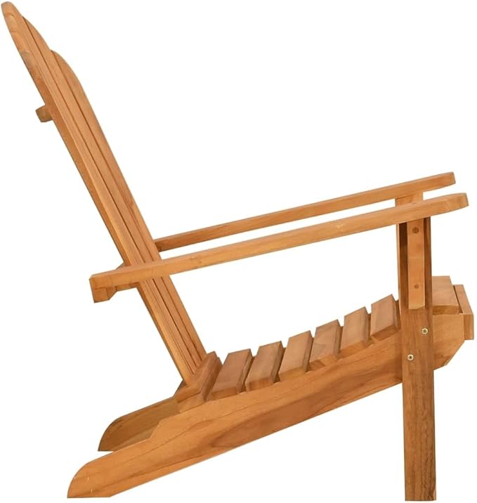 Garden Adirondack Chair in Solid Teak Wood Medium Durable Outdoor Furniture with Smooth Finish for Patio Balcony - Photo 6