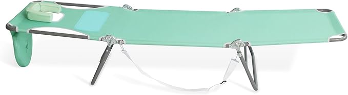 Ostrich Chaise Lounge Outdoor Lightweight Folding Adjustable Reclining Beach Chair for Tanning Pool Lake Patio Lawn Camping, Teal (2 Pack)