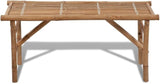 Garden Bench Deck Bench Folding Patio Bench 46.5" Bamboo - Photo 3