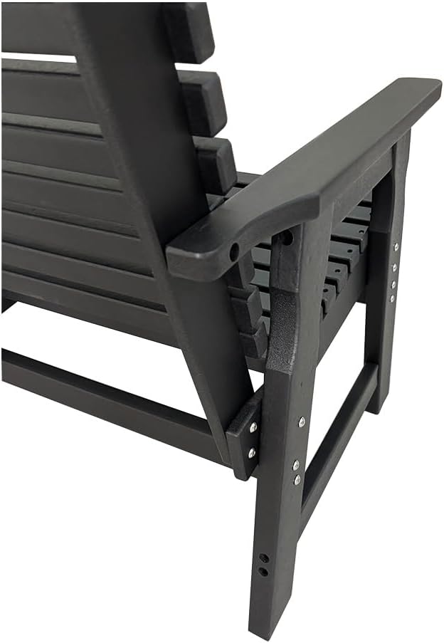 Poly Lumber Outdoor Bench, HDPE All-Weather Bench, Never Rots or Fades, for Patio, Porch, Garden and Park, 700 lbs Weight Capacity (2-Seater, Black)