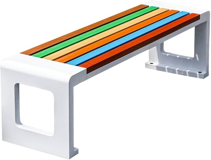 Outdoor Garden Bench, Metal Bench with Slatted Seat, Bench Park, Patio Bench, Backless Bench for Yard, Lawn, Porch(Multi-Colored,120cm/47.2in)