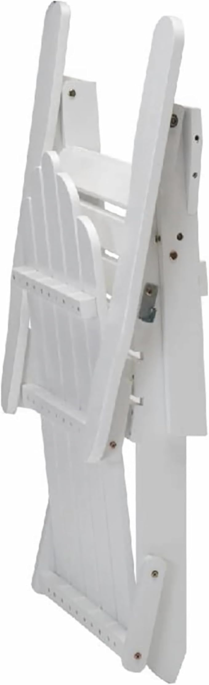 DJL Folding Adirondack Chairs Set of 2 Outdoor Wood Fire Pit Chair with Cushion for Lawn & Lawn, White