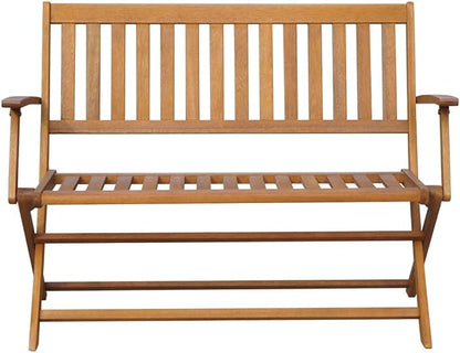 (Fast Delivery) Patio Garden Bench Outdoor Benches - Perfect for The Front Porch,Patio,Deck,Balcony or Backyard Patio Bench 47.2" Solid Acacia Wood