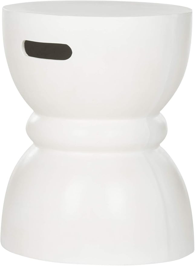 SAFAVIEH Outdoor Collection Haruki Modern Ivory Concrete Round Accent Table (Fully Assembled) - Photo 4