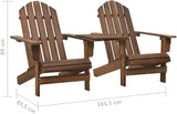 Brown Solid Fir Wood Standard Ergonomic Adirondack Chair with Matching Tea Table for Outdoor Relaxation in Garden Patio - Photo 2
