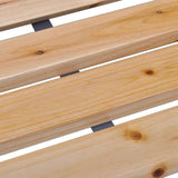 Garden Bench, Natural Fir Wood & Steel, Oiled Finish, 44.1-inch Outdoor Seating for Patio, Porch, Deck - Photo 5