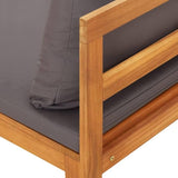 Patio Bench with Table Dark Gray Cushions Solid Acacia Wood Outdoor Chairs Furniture Outdoor Patio Furniture Set - Photo 7