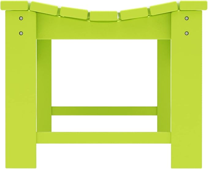 WO Home Furniture Outdoor 46" Backless HDPE Adirondack Bench, Poly Lumber Seat for Patio, Backyard, Balcony, All Weather Resistant with UV Protection, Lime