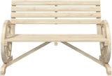 Garden Bench Natural Wood Solid Fir Standard Durable, 2-Seater Outdoor Lounge Seating for Patio & Deck - Photo 5