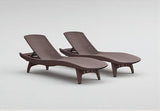 Outdoor Wicker Chaise Lounge Chairs, Adjustable Patio Furniture, Set of 2, (Dark Brown) - Photo 1