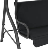3-Person Garden Swing Bench, Outdoor Patio Porch Swing Chair with Adjustable Canopy, Durable Powder-Coated Steel Frame - Photo 4