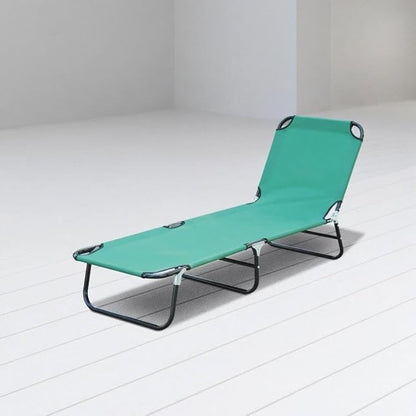 3-in-1 Heavy Duty Tanning Chair with Face Hole Adjustable 5-Position Folding Chaise Lounge Chairs Portable Lay Flat Beach Lounge Chair for Outdoor Sunbathing Patio Pool Lawn Camping Deck (Green)