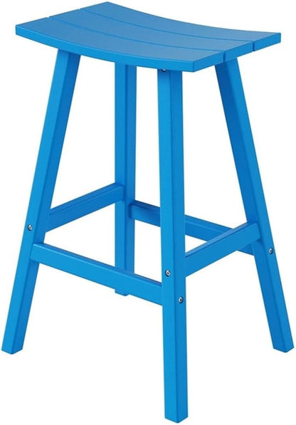 Costaelm All-Weather Outdoor Bar Stools, 29" Height Patio Stools & Bar Chairs, Adirondack Poly Patio Bar Stool for Patio, Deck, Kitchen Counter and Garden,