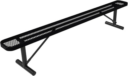 COATEDOUTDOORFURNITURE Coated Outdoor Furniture Heavy-Duty Portable Outdoor Bench Thermoplastic Coated, Expanded Metal, Commercial-Grade Seating, Made in America (Portable Without Back, 8 Ft, Black)