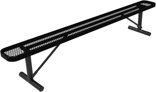 COATEDOUTDOORFURNITURE Coated Outdoor Furniture Heavy-Duty Portable Outdoor Bench Thermoplastic Coated, Expanded Metal, Commercial-Grade Seating, Made in America (Portable Without Back, 8 Ft, Black)
