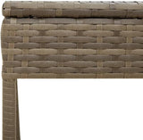 Patio Sun Lounger with Canopy and Table, Adjustable Gray PE Rattan Outdoor Chaise Lounge for Garden Balcony - Photo 9