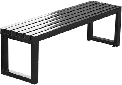 2 Person Outdoor Bench Weatherproof,Metal Garden Benches,Front Porch Bench seat,880 Lbs Weight,Heavy-Duty Furniture Seating for Park,Entryway,Patio Black,Yellow,Orange(Black,71 Inch)