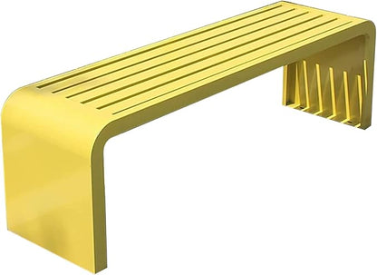 Waterproof Outdoor Garden Bench, Steel Frame Outdoor Bench, Metal Garden Bench 100/120/150/180cm, 500 LBS Weight Capacity, for Park Yard Patio Deck Lawn (Color : Yellow, Size : 70x15x18inch)