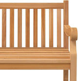Garden Bench Light Brown Solid Teak Wood Extra Heavy Durable Vintage Style Outdoor Seating for Three People Weather - Photo 7