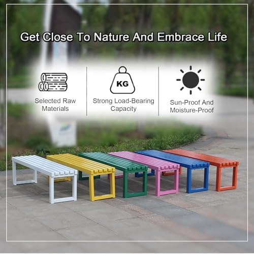 Patio Bench, Metal Steel Outdoor Bench, Weatherproof Metal Bench, for Garden, Patio, Porch, Entryway, 660 Lb Capacity(Green,100cm/39in)