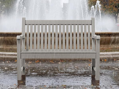 Psilvam Garden Bench, 2-Person Poly Lumber Patio Bench, All-Weather Outdoor Bench that Never Rot and Fade, Memorial Bench, Suit for Garden, Porch and Park(Grey)