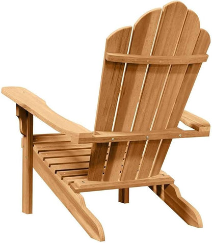 Brown Solid Teak Wood Adirondack Chairs 2 pcs 77 x 78 x 95 cm for Garden Patio, Durable Outdoor Furniture with Ergonomic Reclining Feature and Rustic Design,