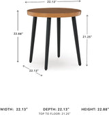 Signature Design by Ashley Horizon Hall Casual Outdoor End Table with 4 Legs, Light Brown & Black - Photo 7