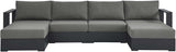 Modway Tahoe Aluminum 4-Piece Outdoor Patio Furniture Gray Charcoal, Modular Sectional Sofa Set with Chaise Lounges - Photo 4