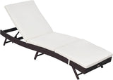 Outsunny Patio Chaise Lounge, Pool Chair with 5 Position Adjustable Backrest & Cushion - Photo 1