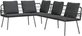 Outdoor L-Shaped Sectional Sofa with Cushions, PE Rattan Metal Frame Patio Garden Furniture - Photo 1