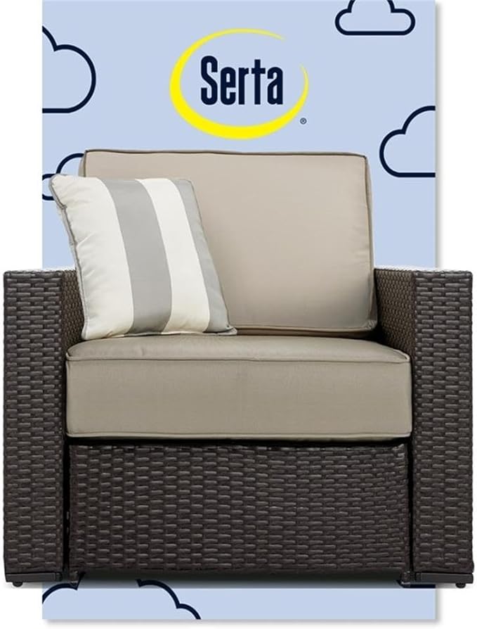 Serta Laguna Brown Resin Wicker Outdoor Patio Furniture Collection, Easy Assembly, Porch or Pool, Weather Resistant - Photo 1