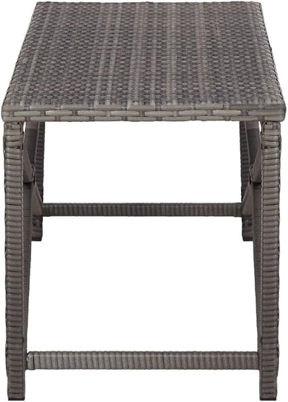 Patio Bench,Patio Storage BenchOutdoor Garden Bench, Easy to Assemble for Patio, Garden, Yard, Lawn,47.2" Poly Rattan Gray