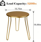 Small Patio Side Table, Weather Resistant Anti-Rust Outdoor Metal Patio Round End Table, Outdoor End Table for Garden - Photo 2