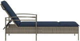 Outdoor Sun Lounger with Thick Cushion, Adjustable Backrest - Photo 4