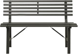 Outdoor Patio Bench, Metal Garden Bench with Backrest, Steel Park Bench Patio Furniture for Porch, Park, Yard - Photo 3