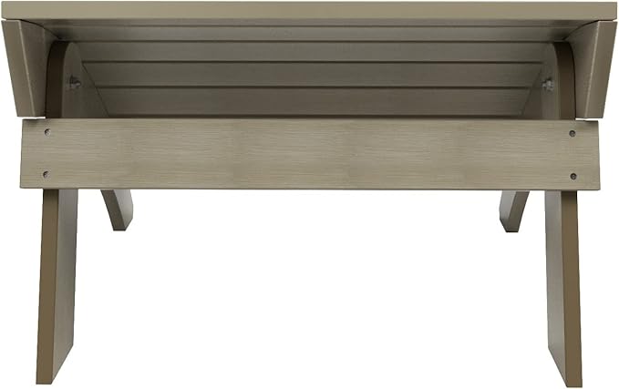WestinTrends Tuscany Adirondack Ottoman, Real Wood Like Outdoor Ottoman for Patio, All Weather Poly Lumber Folding Ottoman Footrest for Adirondack Chair, Weathered Gray