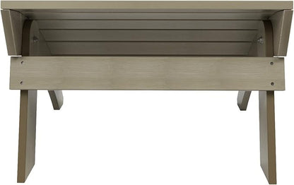 WestinTrends Tuscany Adirondack Ottoman, Real Wood Like Outdoor Ottoman for Patio, All Weather Poly Lumber Folding Ottoman Footrest for Adirondack Chair, Weathered Gray