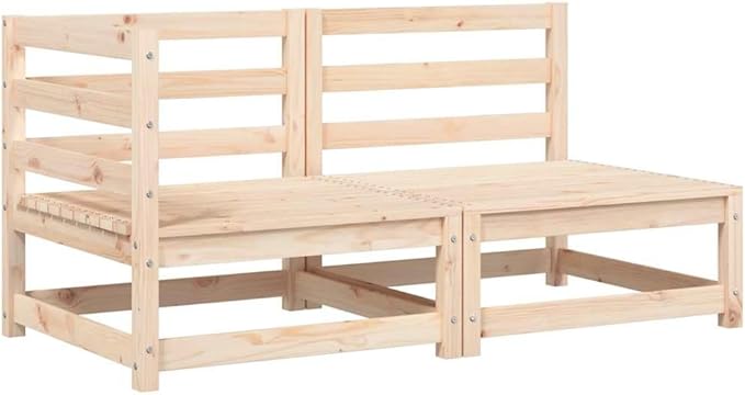 Rustic 2-Seater Garden Sofa Set with Weather-Resistant Cushions and Modular Design for Outdoor Patio Balcony Seating