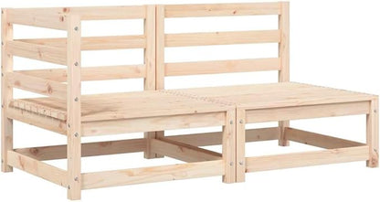 Rustic 2-Seater Garden Sofa Set with Weather-Resistant Cushions and Modular Design for Outdoor Patio Balcony Seating