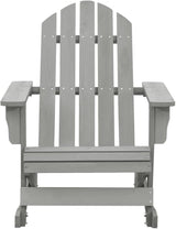 Vintage Grey Hardwood Rocking Chair for Garden Balcony Outdoor Relaxation Durable Weather Resistant Adult Standard Size - Photo 3