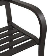 Outdoor Bench Black 49.2 x 49.2 x 30.3 in, Powder-Coated Steel Patio Bench for Two, Vintage Garden Seating for Balcony - Photo 7