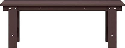 WestinTrends Ashore Outdoor HDPE 48" Modern Backless Patio Bench, Dark Brown