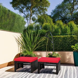 Tangkula 2 Pieces Patio Rattan Ottomans, All Weather Outdoor Footstool Footrest Seat with Soft Cushion, Hidden Zipper - Photo 5