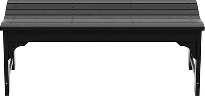 Westin Outdoors Malibu WO 48" Length Backless Poly Wood Outdoor/Garden Bench, Black