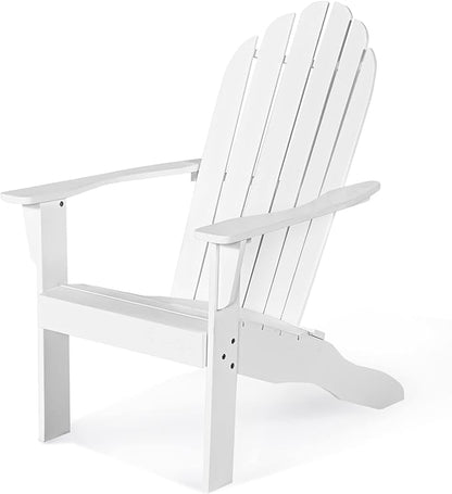Tangkula Adirondack Chair, Acacia Wood Adirondack Lounger Chair, Outdoor Armchairs with Slatted Seating, Weather Resistant