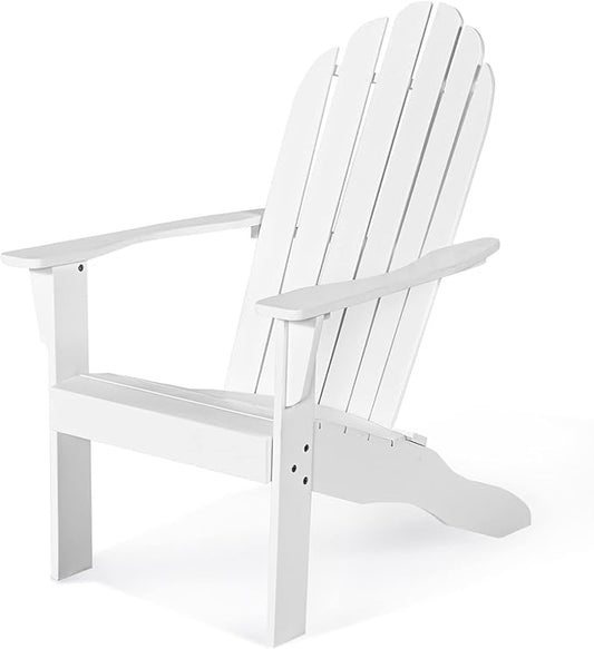 Tangkula Adirondack Chair, Acacia Wood Adirondack Lounger Chair, Outdoor Armchairs with Slatted Seating, Weather Resistant