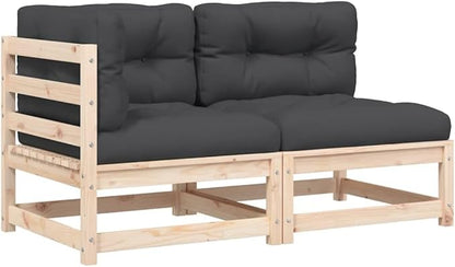 Rustic 2-Seater Garden Sofa Set with Weather-Resistant Cushions and Modular Design for Outdoor Patio Balcony Seating