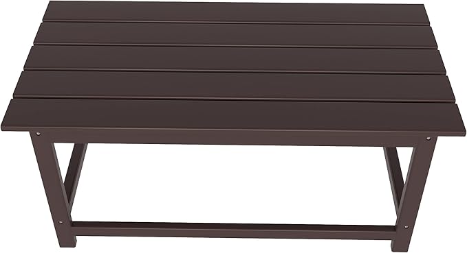 WO WESTIN OUTDOOR HDPE Laguna Outdoor Poly Adirondack Coffee Table, Dark Brown