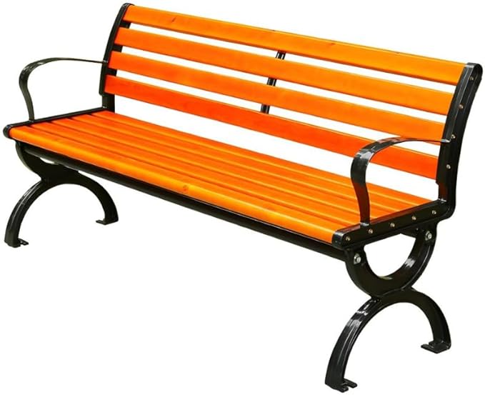 LITFAD Wooden Outdoor Bench Garden Bench with Backrest and Armrest Outdoor Furniture Park Bench for Patio, Lawn, Balcony, Yard, Porch-71 L x 16" W x 29" H,Brown
